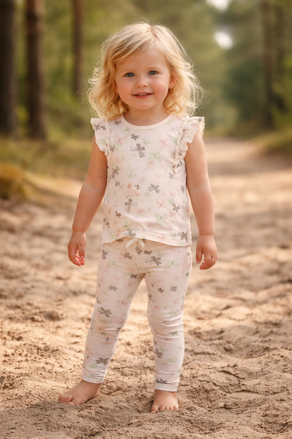 Frogs & Dogs Kids - Ruffle T-Shirt Butterflies | Pristine