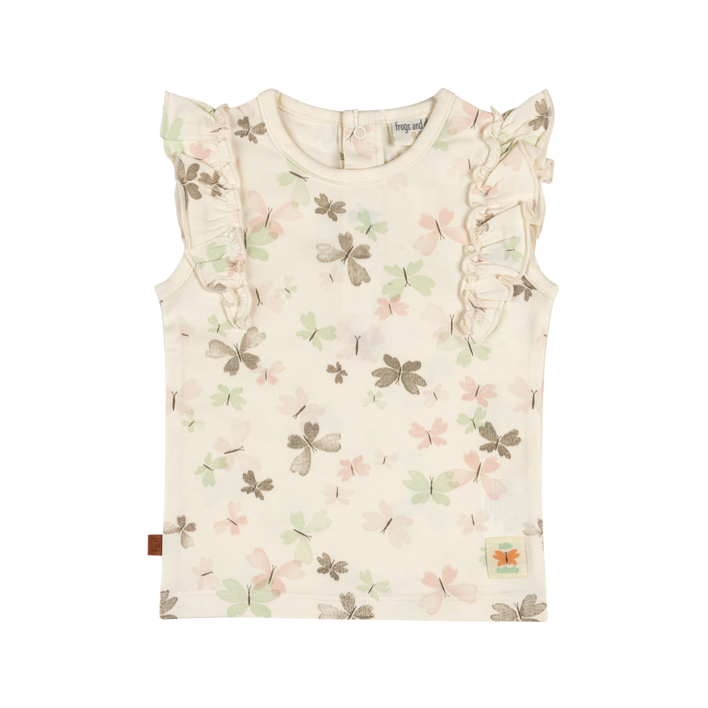 Frogs & Dogs Kids - Ruffle T-Shirt Butterflies | Pristine