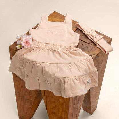 Frogs & Dogs Babyjurk - Geborduurd | Rose Smoke