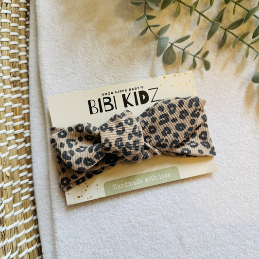 Bibi Kidz - Haarband Luipaard Donker Beige